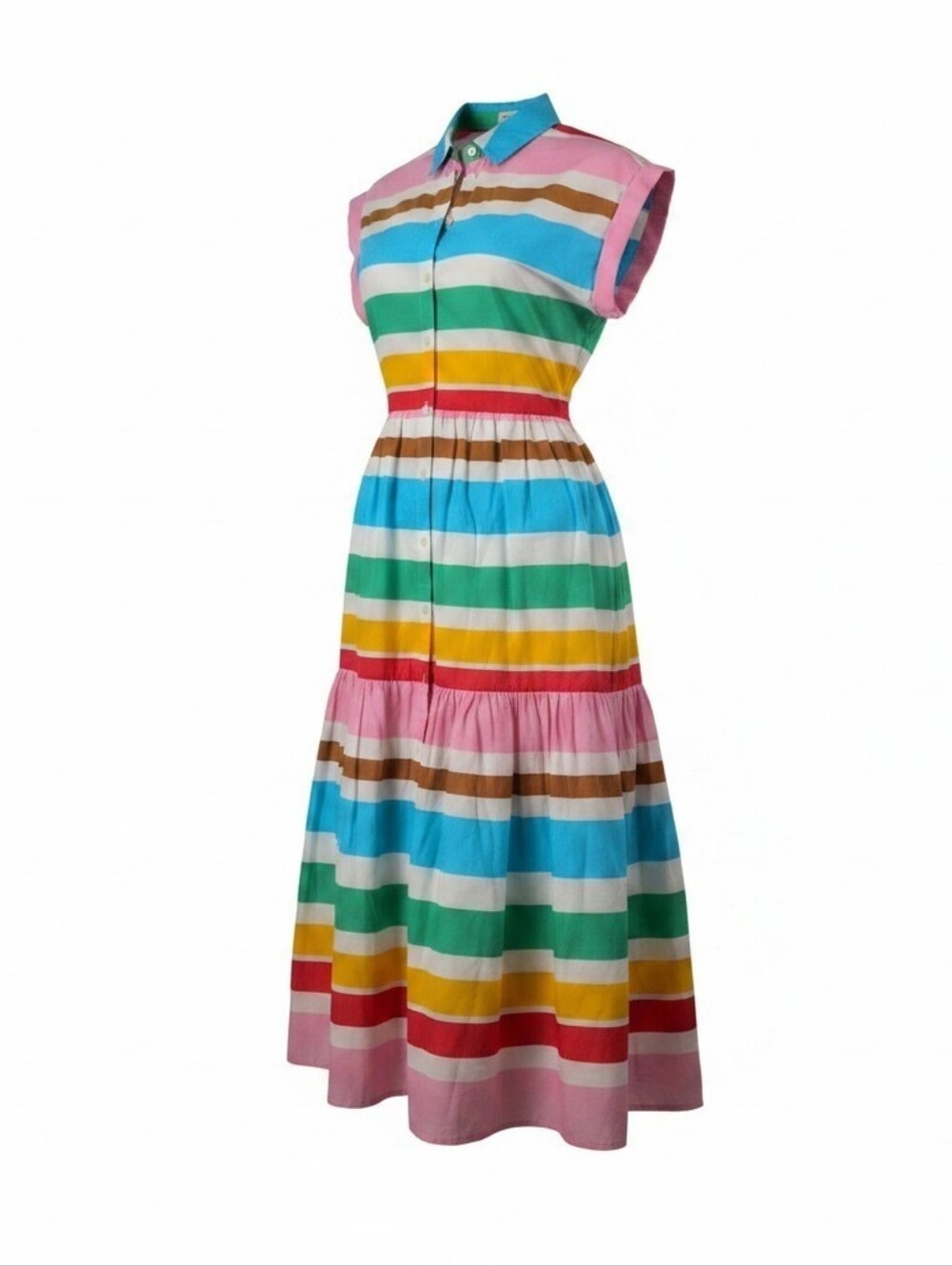 J.Crew Colorful Striped Cotton Midi Dress NWT Size 6